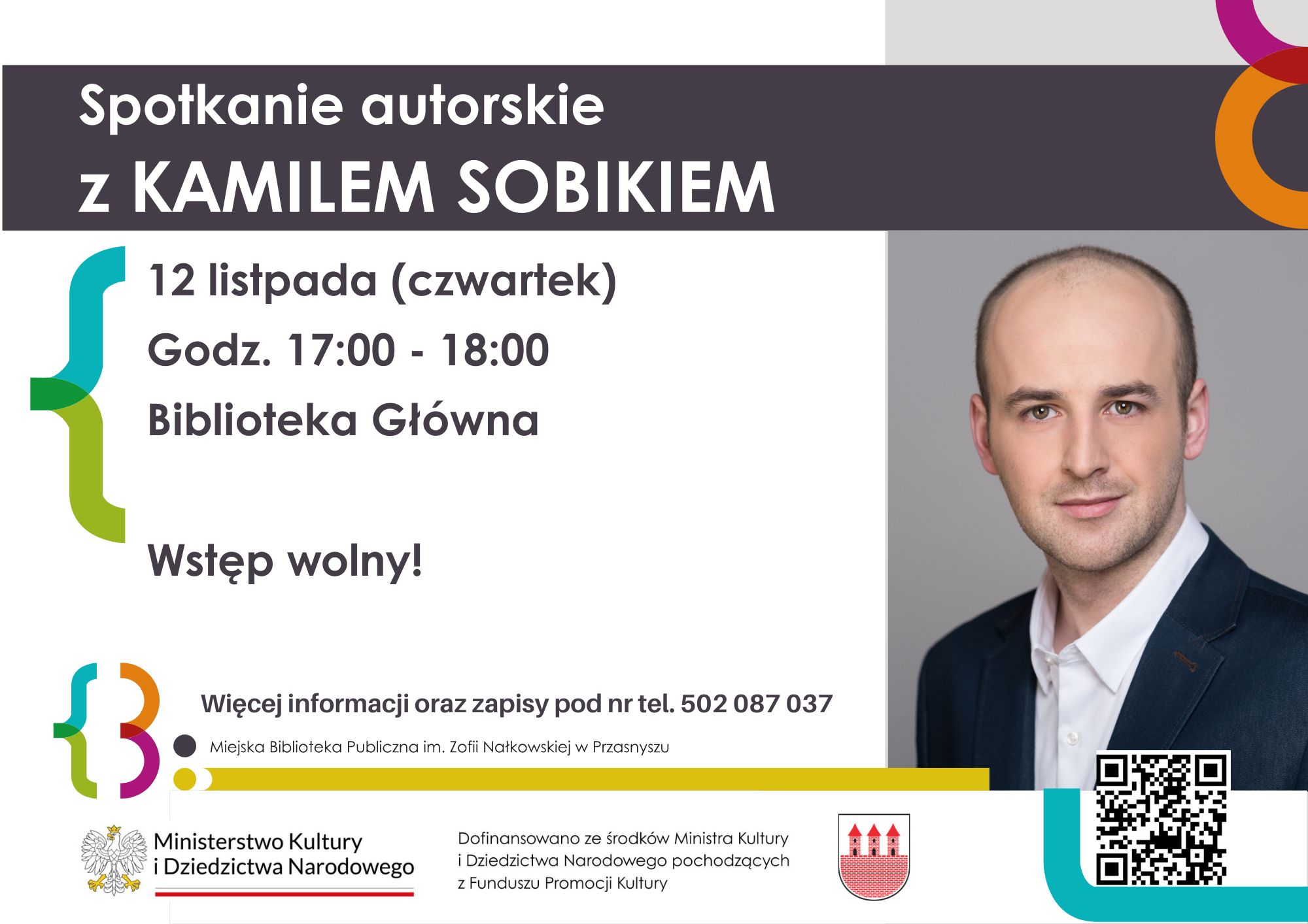Spotkanie autorskie z Kamilem Sobikiem - zaproszenie